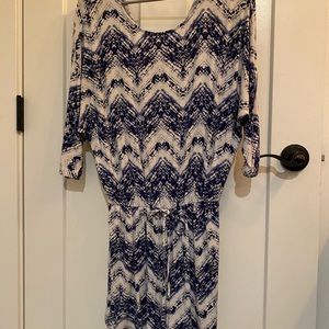 Le Kate Romper Blue and white